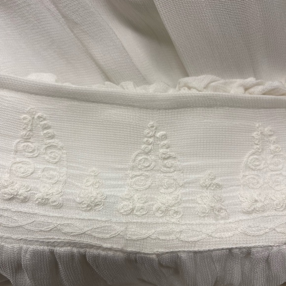 ZARA Maxi Shirt Crinkle Chiffon Pull On Embroidered Waist/Hem Lined Size Small - Picture 8 of 10